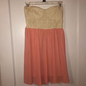Strapless Pink & lace dress perfect for summer